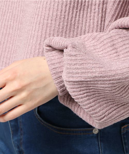 MERLOT（メルロー）の「パフ袖リブニットプルオーバー1135（ニット/セーター・レディース・グレー/オフホワイト/ブラック/ピンク・FREE）」の11枚目の写真