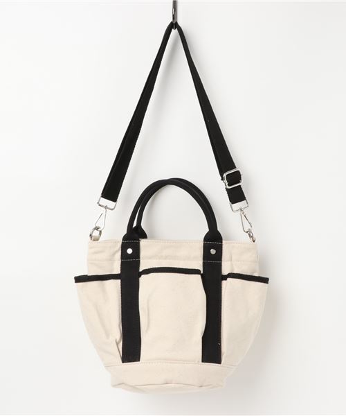 coca（coca）（コカ）の「コンパクト2wayべジバッグ（ショルダーバッグ・レディース・アイボリー/ブラック/A・ONE SIZE）」の3枚目の写真