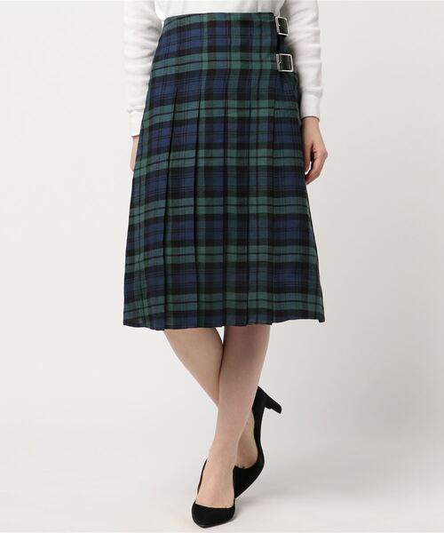 O'NEIL of DUBLIN(オニールオブダブリン)の「O'Neil of Dublin オニールオブダブリン リネン キルトスカート スタンダード 66cm(スカート・レディース・グリーン系その他/レッド/チェック/イエロー/キャメル/ブラック/グリーン/ネイビー/スカイブルー/ベージュ・12/10/6/8)」の5枚目の写真