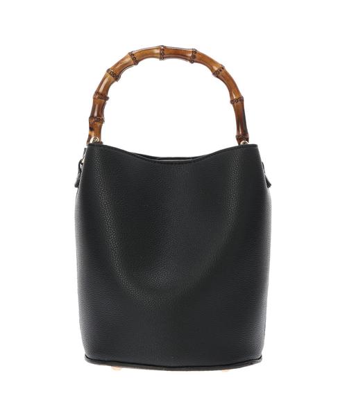 koe(コエ)の「バンブーハンドルバッグ(ハンドバッグ・レディース・ブラック/キャメル・FREE)」の3枚目の写真