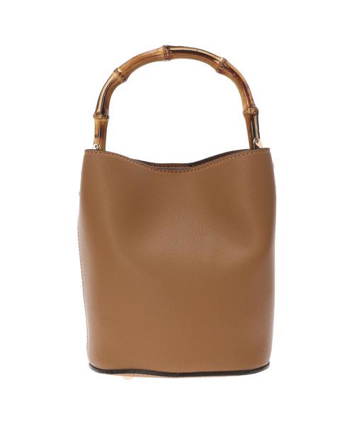 koe(コエ)の「バンブーハンドルバッグ(ハンドバッグ・レディース・ブラック/キャメル・FREE)」の4枚目の写真