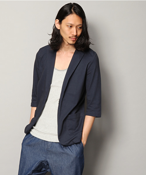 Lui's（ルイス）の「Lui's 7分袖カットジャケット（テーラードジャケット・メンズ・ネイビー/ブラック/ブルー/ライトグレー・SMALL/MEDIUM/LARGE）」の4枚目の写真