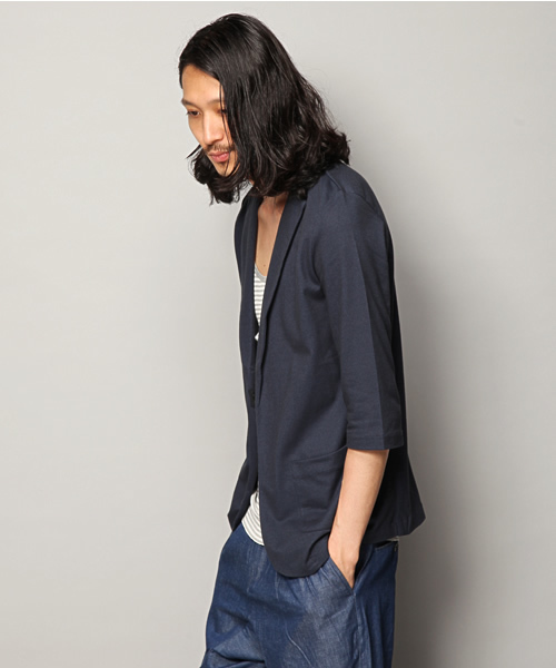 Lui's（ルイス）の「Lui's 7分袖カットジャケット（テーラードジャケット・メンズ・ネイビー/ブラック/ブルー/ライトグレー・SMALL/MEDIUM/LARGE）」の5枚目の写真