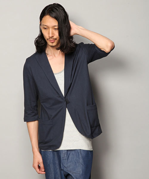 Lui's（ルイス）の「Lui's 7分袖カットジャケット（テーラードジャケット・メンズ・ネイビー/ブラック/ブルー/ライトグレー・SMALL/MEDIUM/LARGE）」の6枚目の写真
