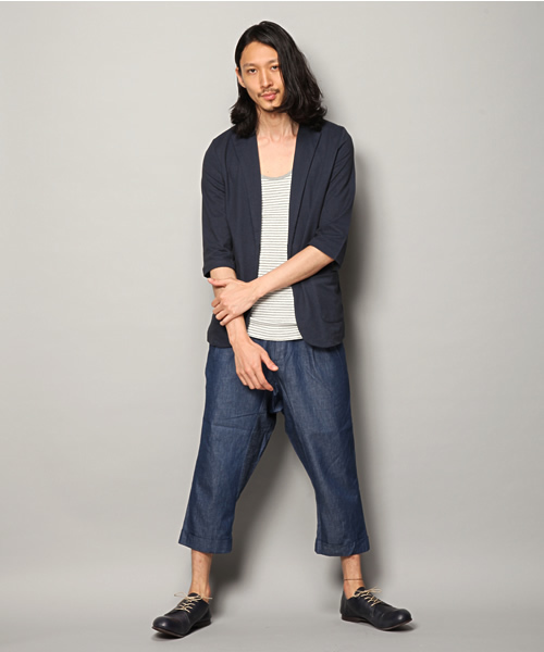 Lui's（ルイス）の「Lui's 7分袖カットジャケット（テーラードジャケット・メンズ・ネイビー/ブラック/ブルー/ライトグレー・SMALL/MEDIUM/LARGE）」の7枚目の写真