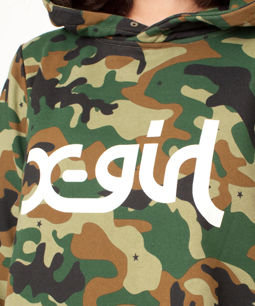 X-girl（エックスガール）の「X-girl VARIOUS SWEAT DRESS（ワンピース・レディース・ホワイト/ブラック/アッシュグレー/グリーン/ネイビー/カモフラージュ/A/B・1/2）」の11枚目の写真