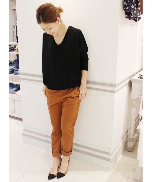 SLOBE IENA（スローブイエナ）の「LEONORA V/N ニュアンス プルオーバー。（ニット/セーター・レディース・ブラウン/ブラック/ホワイト/ライトグレー/グリーン/イエロー・FREE）」の15枚目の写真