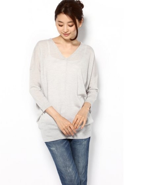 SLOBE IENA（スローブイエナ）の「LEONORA V/N ニュアンス プルオーバー。（ニット/セーター・レディース・ブラウン/ブラック/ホワイト/ライトグレー/グリーン/イエロー・FREE）」の16枚目の写真