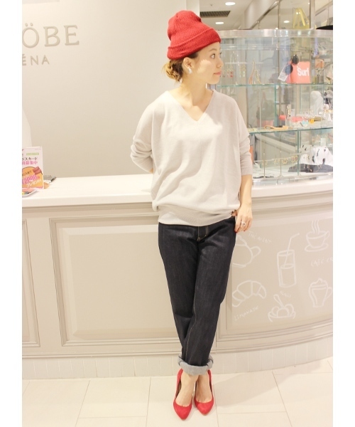 SLOBE IENA（スローブイエナ）の「LEONORA V/N ニュアンス プルオーバー。（ニット/セーター・レディース・ブラウン/ブラック/ホワイト/ライトグレー/グリーン/イエロー・FREE）」の17枚目の写真