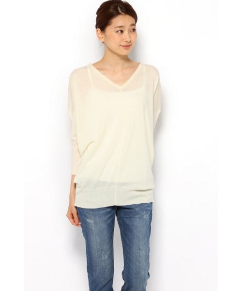 SLOBE IENA（スローブイエナ）の「LEONORA V/N ニュアンス プルオーバー。（ニット/セーター・レディース・ブラウン/ブラック/ホワイト/ライトグレー/グリーン/イエロー・FREE）」の18枚目の写真