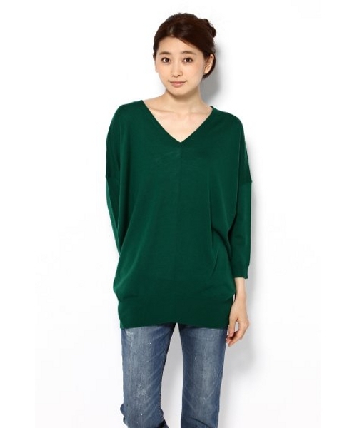 SLOBE IENA（スローブイエナ）の「LEONORA V/N ニュアンス プルオーバー。（ニット/セーター・レディース・ブラウン/ブラック/ホワイト/ライトグレー/グリーン/イエロー・FREE）」の7枚目の写真