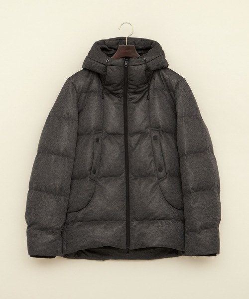 EMMA CLOTHES（エマクローズ）の「ストレッチ ダウン＆フェザー フードジャケット（ダウンジャケット/コート・メンズ・ブラック/チャコール/カーキオリーブ/ネイビー/ベージュ・M/L/XL）」の7枚目の写真