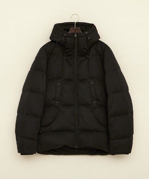 EMMA CLOTHES（エマクローズ）の「ストレッチ ダウン＆フェザー フードジャケット（ダウンジャケット/コート・メンズ・ブラック/チャコール/カーキオリーブ/ネイビー/ベージュ・M/L/XL）」の8枚目の写真