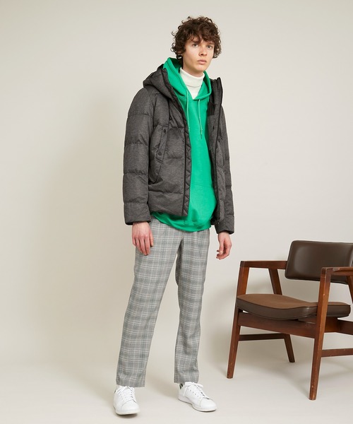 EMMA CLOTHES（エマクローズ）の「ストレッチ ダウン＆フェザー フードジャケット（ダウンジャケット/コート・メンズ・ブラック/チャコール/カーキオリーブ/ネイビー/ベージュ・M/L/XL）」の16枚目の写真