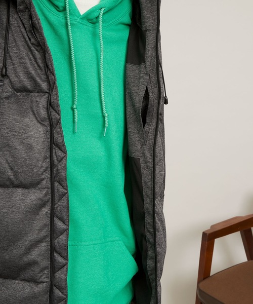 EMMA CLOTHES（エマクローズ）の「ストレッチ ダウン＆フェザー フードジャケット（ダウンジャケット/コート・メンズ・ブラック/チャコール/カーキオリーブ/ネイビー/ベージュ・M/L/XL）」の18枚目の写真