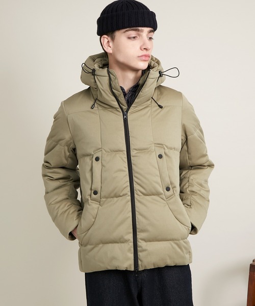 EMMA CLOTHES（エマクローズ）の「ストレッチ ダウン＆フェザー フードジャケット（ダウンジャケット/コート・メンズ・ブラック/チャコール/カーキオリーブ/ネイビー/ベージュ・M/L/XL）」の19枚目の写真