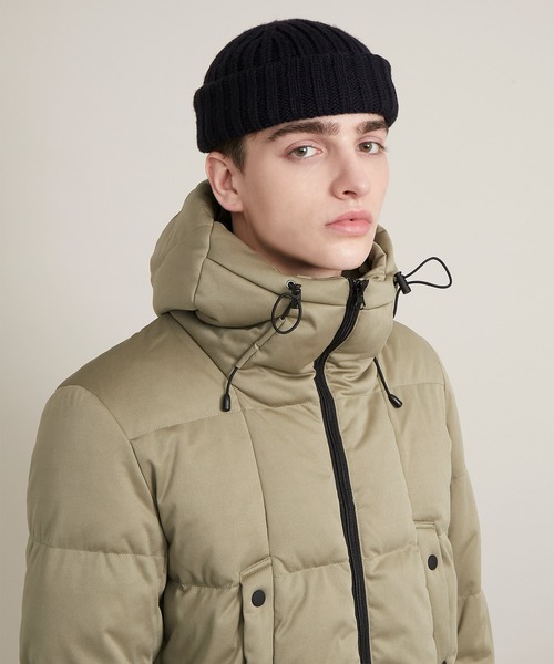 EMMA CLOTHES（エマクローズ）の「ストレッチ ダウン＆フェザー フードジャケット（ダウンジャケット/コート・メンズ・ブラック/チャコール/カーキオリーブ/ネイビー/ベージュ・M/L/XL）」の21枚目の写真