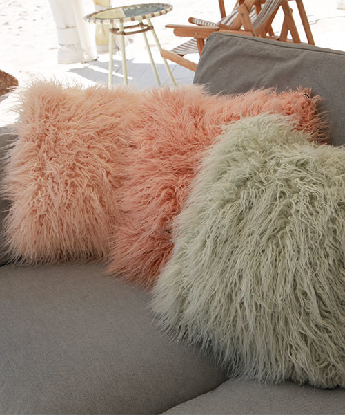 EIMY ISTOIRE（エイミーイストワール）の「エコファークッションカバー（クッション/クッションカバー・レディース・ミント/ライトピンク/ピンク系その他・FREE）」の4枚目の写真