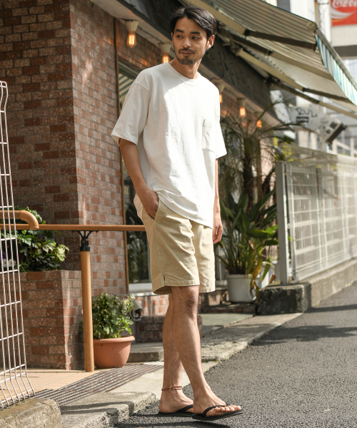 BAYFLOW（ベイフロー）の「10OZワイドTシャツ（Tシャツ/カットソー・メンズ・ホワイト/ブラック/ベージュ/ネイビー/オレンジ・SMALL/MEDIUM/LARGE）」の6枚目の写真