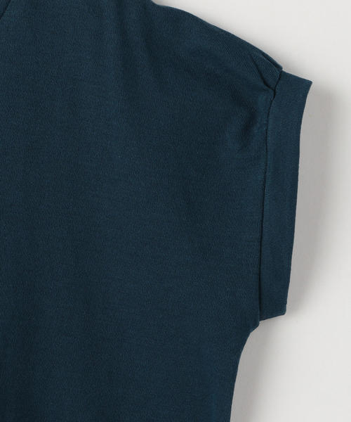 coen（コーエン）の「【接触冷感】梨地Vネックプルオーバー（Tシャツ/カットソー・レディース・ブラック/ホワイト/ターコイズブルー・FREE）」の14枚目の写真