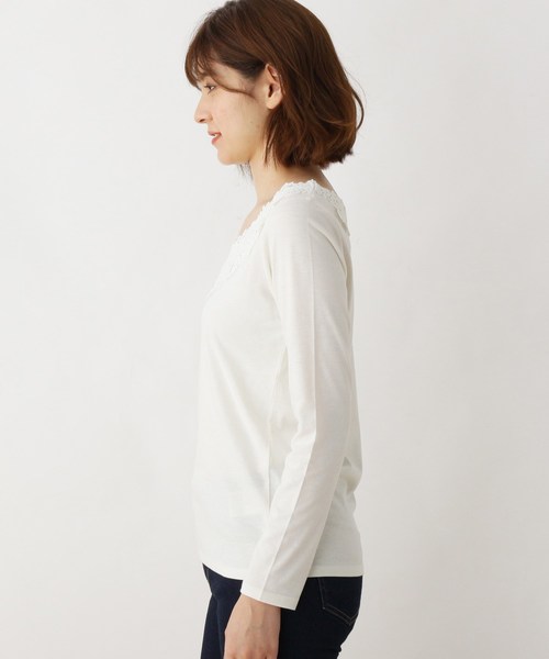 grove（グローブ）の「【S-LLあり】シアバター襟レース長袖プルオーバー（Tシャツ/カットソー・レディース・ライトブルー/ブラウン系その他/アイボリー/ブラック・01/02/03/04）」の5枚目の写真