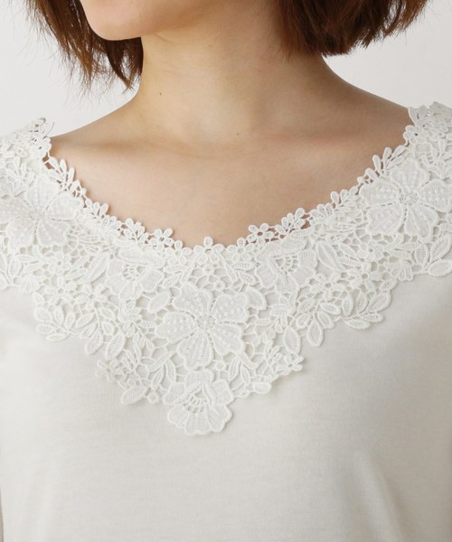 grove（グローブ）の「【S-LLあり】シアバター襟レース長袖プルオーバー（Tシャツ/カットソー・レディース・ライトブルー/ブラウン系その他/アイボリー/ブラック・01/02/03/04）」の6枚目の写真