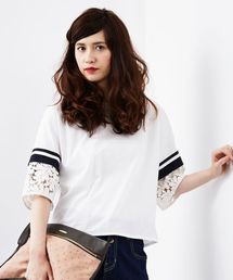 Another Edition | AE レース　COL LINE SL  T(シャツ/ブラウス)