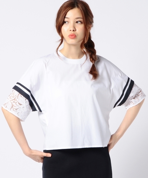 Another Edition（アナザーエディション）の「AE レース　COL LINE SL  T ◆（シャツ/ブラウス・レディース・ホワイト/ライム・フリー）」の13枚目の写真