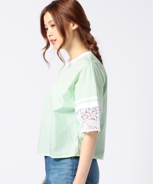 Another Edition（アナザーエディション）の「AE レース　COL LINE SL  T ◆（シャツ/ブラウス・レディース・ホワイト/ライム・フリー）」の8枚目の写真