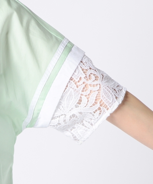 Another Edition（アナザーエディション）の「AE レース　COL LINE SL  T ◆（シャツ/ブラウス・レディース・ホワイト/ライム・フリー）」の11枚目の写真