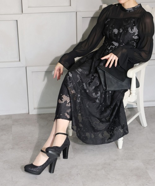 jurer（ジュレ）の「3WAYプラットフォームレースグリッターパンプス（パンプス・レディース・ブラック/ゴールド/シルバー・LL/SS/S/M/L）」の15枚目の写真