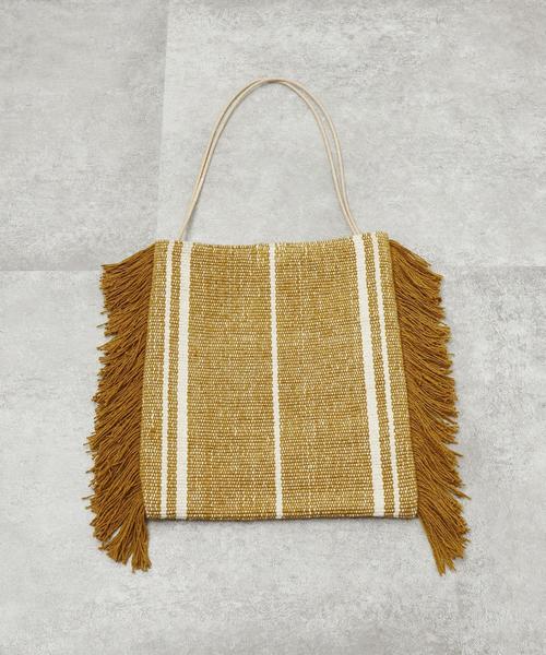 coen(コーエン)の「Indiaジャカードフリンジトートバッグ(トートバッグ・レディース・マスタード/ナチュラル・FREE)」の1枚目の写真