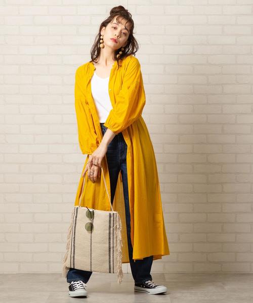 coen(コーエン)の「Indiaジャカードフリンジトートバッグ(トートバッグ・レディース・マスタード/ナチュラル・FREE)」の7枚目の写真