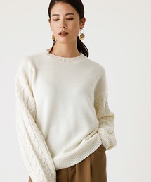 AZUL by moussy | ARM CABLE KNIT TOPS/アームケーブルニットトップス(ニット/セーター)