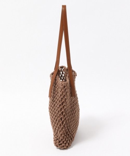 LOWRYS FARM（ローリーズファーム）の「キンチャクツキマクラメトート　864039（トートバッグ・レディース・アイボリー/ブラウン/ベージュ・FREE）」の4枚目の写真