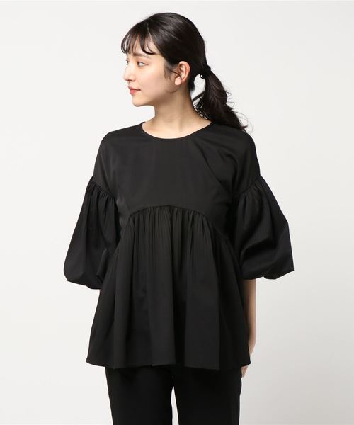 rps（アールピーエス）の「消しプリーツバルーン袖ブラウス（シャツ/ブラウス・レディース・ブラック/ベージュ系その他/ライトカーキ/ブルー・M）」の11枚目の写真