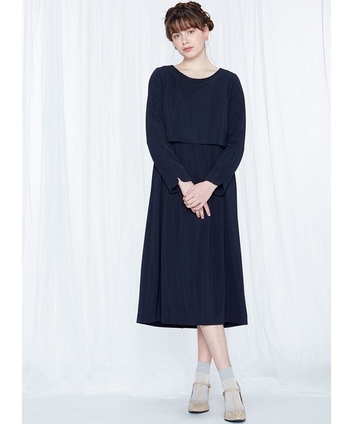 シロップ．（シロップ．）の「ドッキングおすましワンピース（ドレス・レディース・ダークネイビー・MEDIUM/SMALL/LARGE/X-LARGE/XX-LARGE）」の3枚目の写真