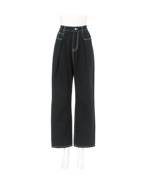 Newlyme(ニューリーミー)の「タックウエストテーパードパンツ(その他パンツ・レディース・ブラック/ブルー/アイボリー/その他1/ライトベージュ・MEDIUM/LARGE)」の6枚目の写真
