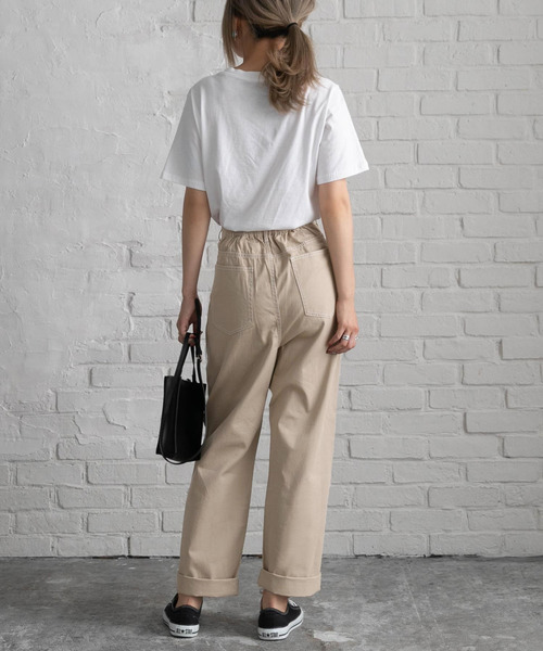 Newlyme(ニューリーミー)の「タックウエストテーパードパンツ(その他パンツ・レディース・ブラック/ブルー/アイボリー/その他1/ライトベージュ・MEDIUM/LARGE)」の20枚目の写真