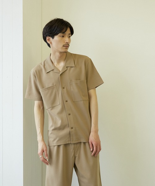 VIBGYOR(ヴィブジョー)の「【VIBGYOR BY AS】薄梨地半袖オープンシャツ(BL)(シャツ/ブラウス・メンズ・チャコールグレー/ブラウン/ベージュ/ブラック/グレイッシュベージュ・MEDIUM/LARGE)」の9枚目の写真