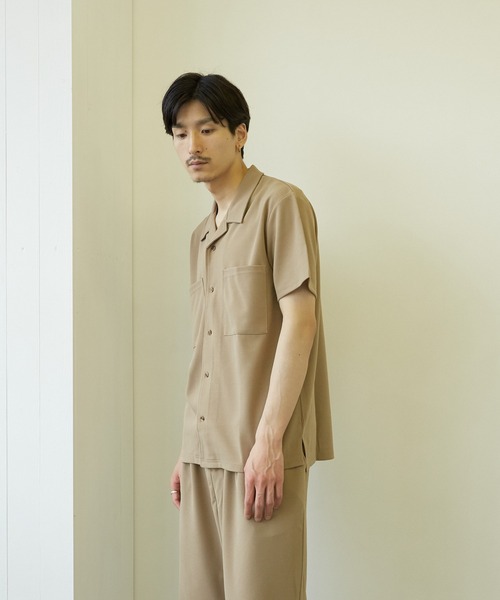 VIBGYOR(ヴィブジョー)の「【VIBGYOR BY AS】薄梨地半袖オープンシャツ(BL)(シャツ/ブラウス・メンズ・チャコールグレー/ブラウン/ベージュ/ブラック/グレイッシュベージュ・MEDIUM/LARGE)」の10枚目の写真