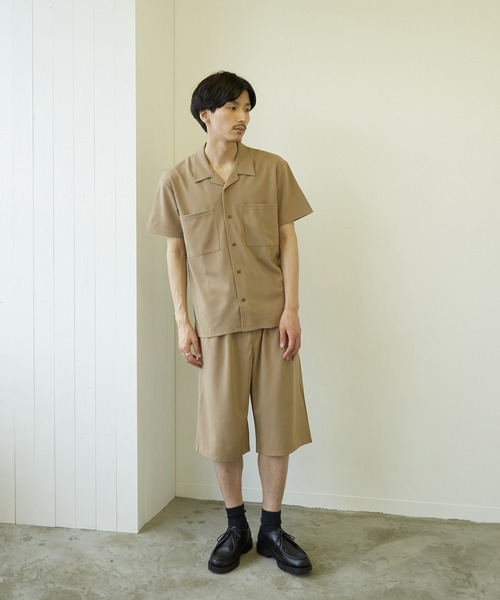 VIBGYOR(ヴィブジョー)の「【VIBGYOR BY AS】薄梨地半袖オープンシャツ(BL)(シャツ/ブラウス・メンズ・チャコールグレー/ブラウン/ベージュ/ブラック/グレイッシュベージュ・MEDIUM/LARGE)」の11枚目の写真