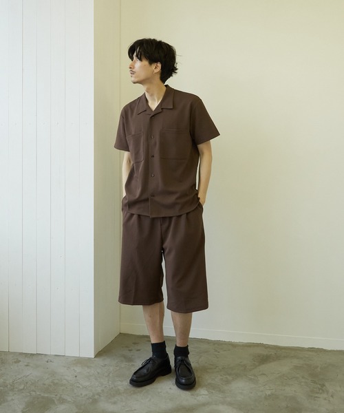VIBGYOR(ヴィブジョー)の「【VIBGYOR BY AS】薄梨地半袖オープンシャツ(BL)(シャツ/ブラウス・メンズ・チャコールグレー/ブラウン/ベージュ/ブラック/グレイッシュベージュ・MEDIUM/LARGE)」の15枚目の写真