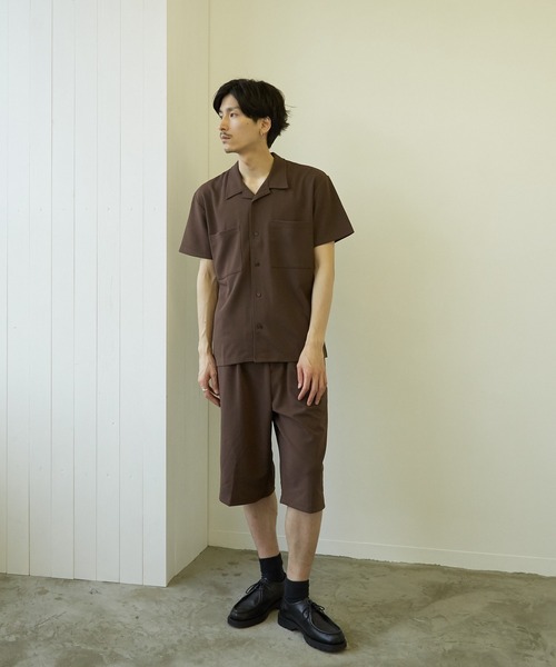 VIBGYOR(ヴィブジョー)の「【VIBGYOR BY AS】薄梨地半袖オープンシャツ(BL)(シャツ/ブラウス・メンズ・チャコールグレー/ブラウン/ベージュ/ブラック/グレイッシュベージュ・MEDIUM/LARGE)」の16枚目の写真