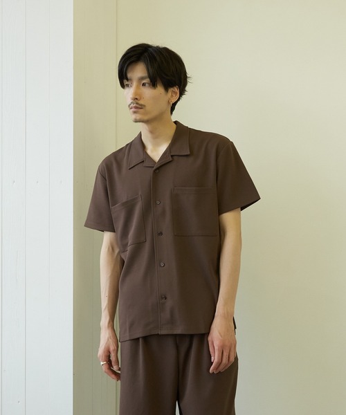 VIBGYOR(ヴィブジョー)の「【VIBGYOR BY AS】薄梨地半袖オープンシャツ(BL)(シャツ/ブラウス・メンズ・チャコールグレー/ブラウン/ベージュ/ブラック/グレイッシュベージュ・MEDIUM/LARGE)」の17枚目の写真