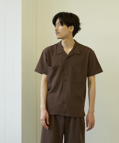 VIBGYOR(ヴィブジョー)の「【VIBGYOR BY AS】薄梨地半袖オープンシャツ(BL)(シャツ/ブラウス・メンズ・チャコールグレー/ブラウン/ベージュ/ブラック/グレイッシュベージュ・MEDIUM/LARGE)」の18枚目の写真