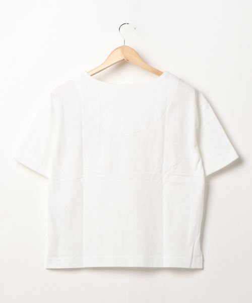 SpRay(スプレイ)の「USAコットン 袖ロールアップVネックTシャツ(Tシャツ/カットソー・レディース・ホワイト/ベージュ/カーキ/スミクロ・FREE)」の5枚目の写真