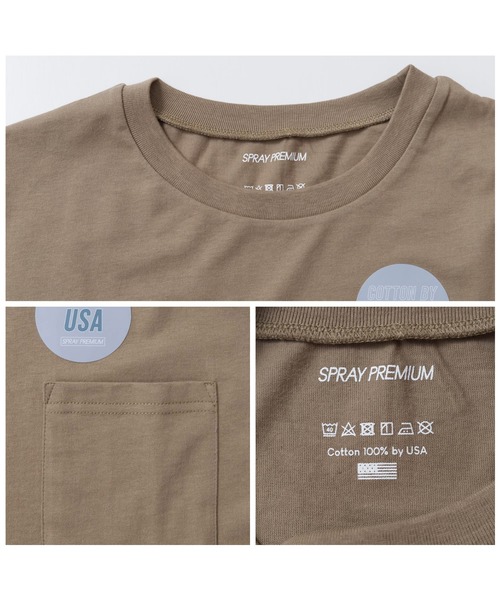 SpRay(スプレイ)の「USAコットン 袖ロールアップVネックTシャツ(Tシャツ/カットソー・レディース・ホワイト/ベージュ/カーキ/スミクロ・FREE)」の16枚目の写真