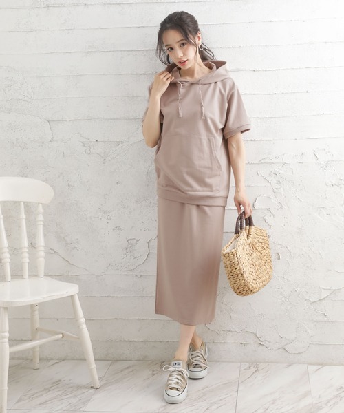 Girly Doll（ガーリードール）の「スウェットパーカーセットアップ（サロペット/オーバーオール・レディース・ブラック/杢グレー/グレイッシュベージュ・FREE）」の5枚目の写真