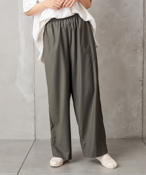 PUAL CE CIN（ピュアルセシン）の「ゆるっとボトムワイド（その他パンツ・レディース・ベージュ/グリーン/カーキ/ネイビー・FREE）」の2枚目の写真